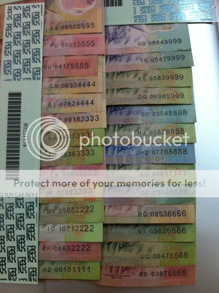 Tiền VND và USD seri tứ quý, ngũ quý, lục quý. 888888..... - 1